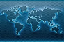 Geometric World map background. 3d illustration