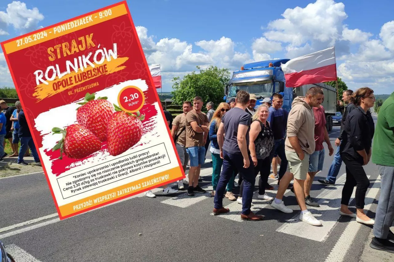 Protest rolników w Opolu Lubelskim