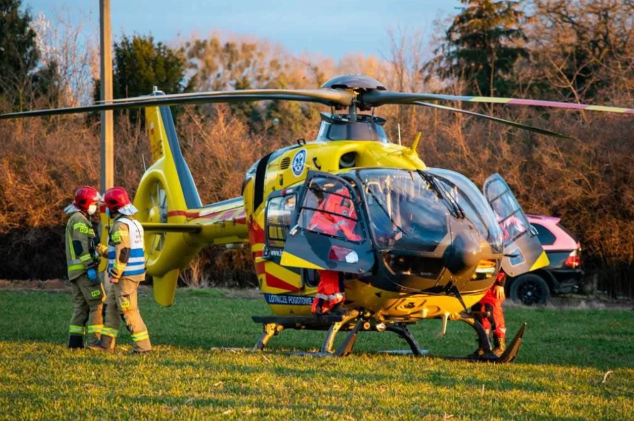 Poszkodowany helikopterem LPR trafił do szpitala.