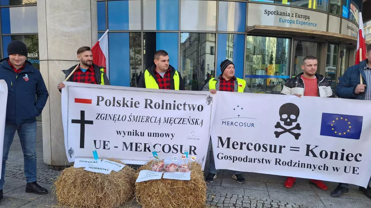 Protest rolników w Warszawie przeciwko Mercosur 2024