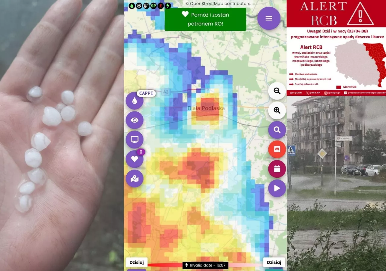 Intensywne burze z ulewnym deszczem, silnym wiatrem i gradem przechodzą w niedziele przez kilka województw