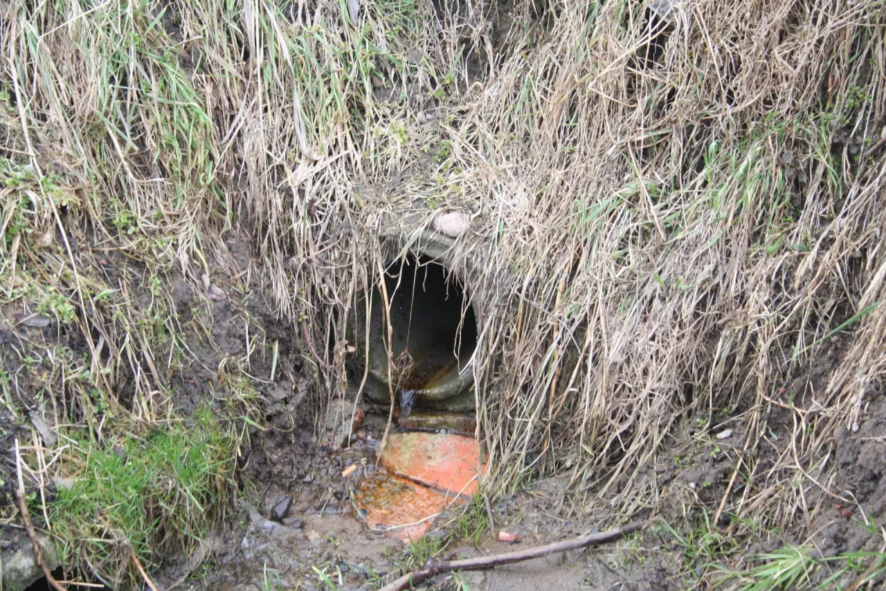 Rów melioracyjny z przepustem