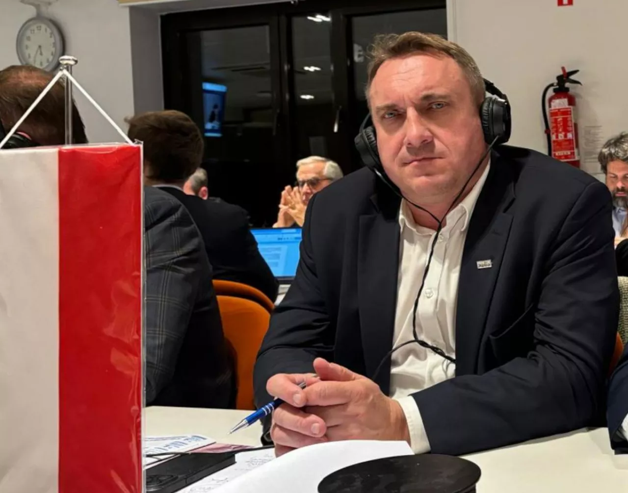 Tomasz Obszański, przewodniczący NSZZ RI ”Solidarność” i doradca Prezydenta RP ds. rolnych, podczas spotkania w siedzibie Copa-Cogeca w Brukseli