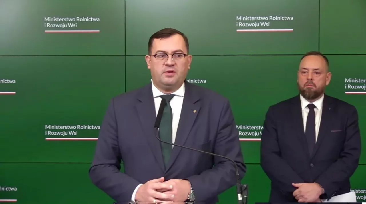 Konferencja ministra rolnictwa Stefana Krajewskiego oraz Głównego Lekarza Weterynarii Pawła Meyera