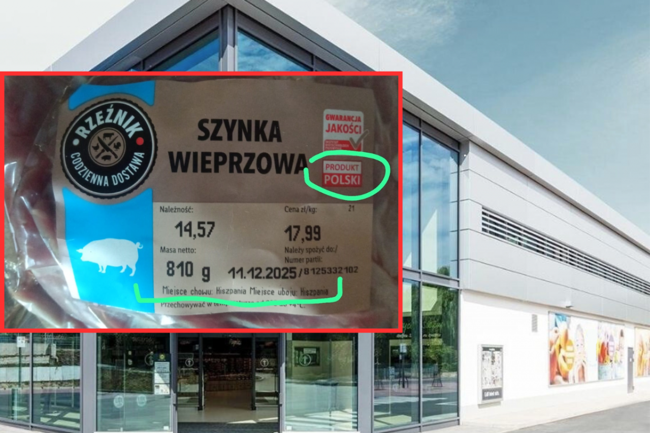 Hiszpańskie mięso z logo ”Produkt Polski”