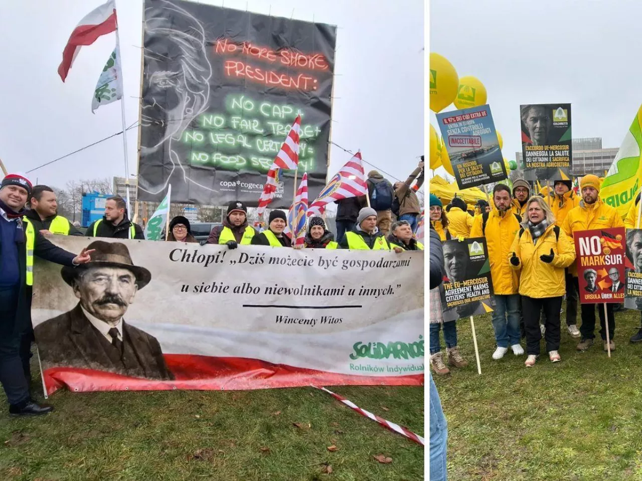 Rolnicy z całej UE pod Parlamentem Europejskim