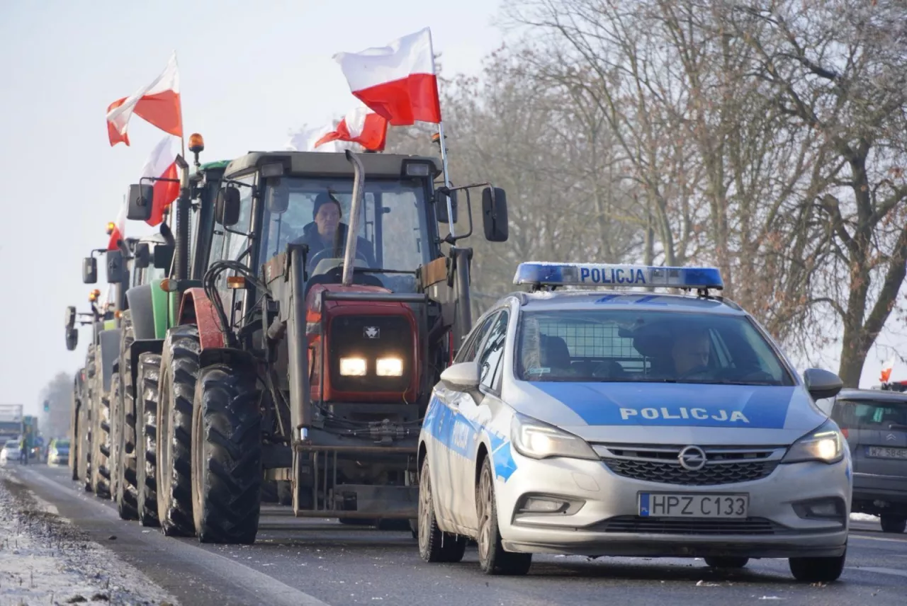 Lokalizacja nr.1 ul. Poznańska Protest Rolników, Warszawa 09.01.2026