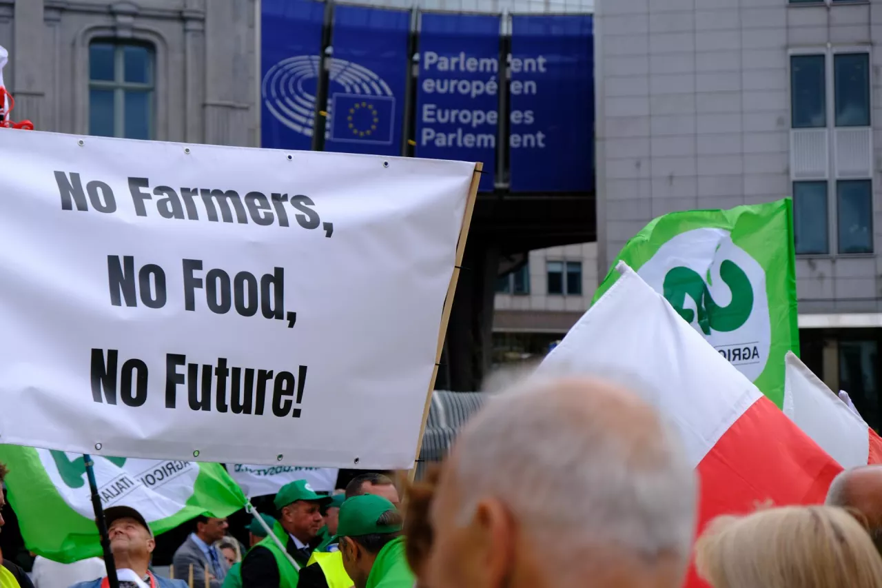 Protest rolników w Brukseli 16 lipca 2025 r