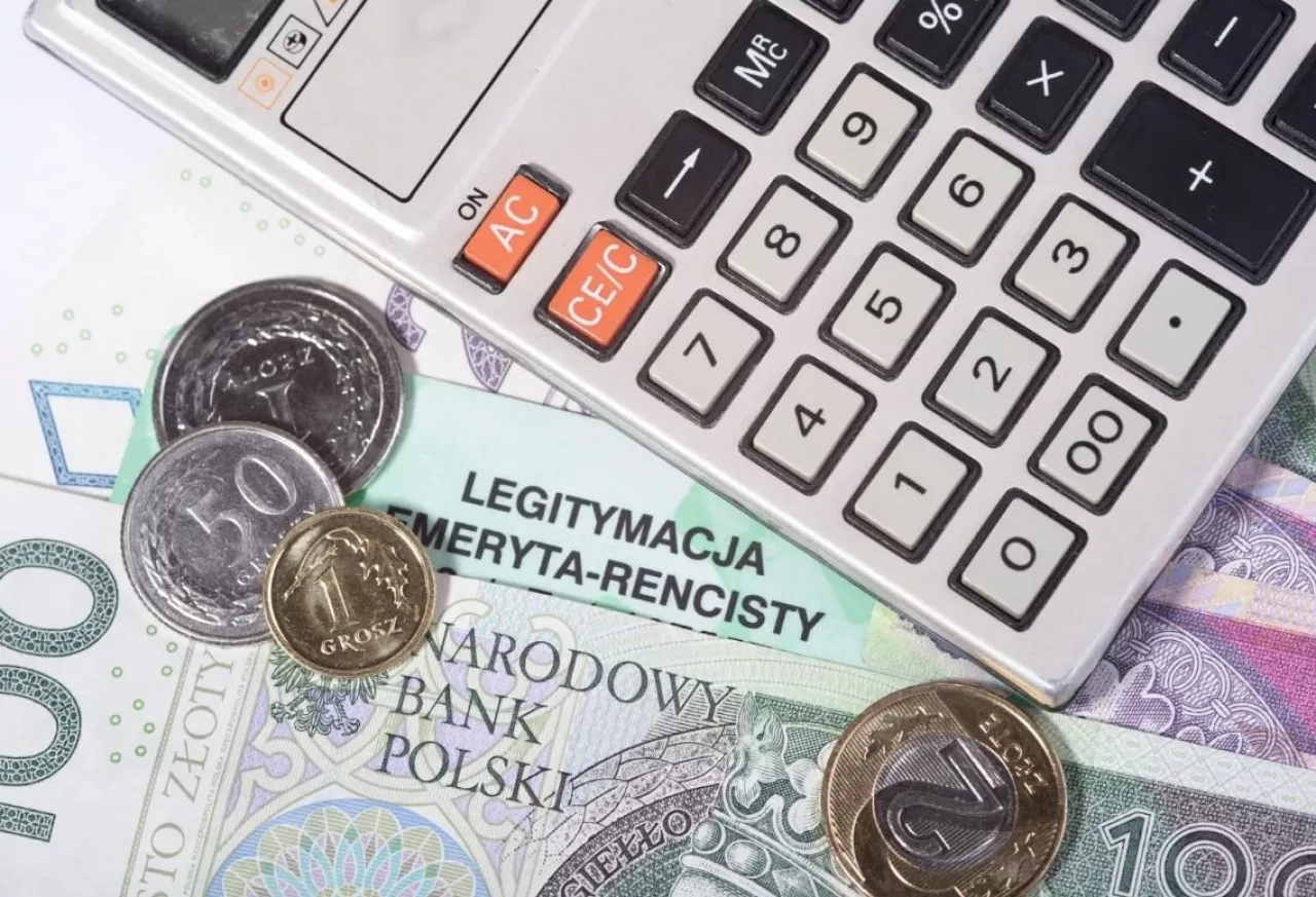 banknoty polskie, monety polskie, kalkulator